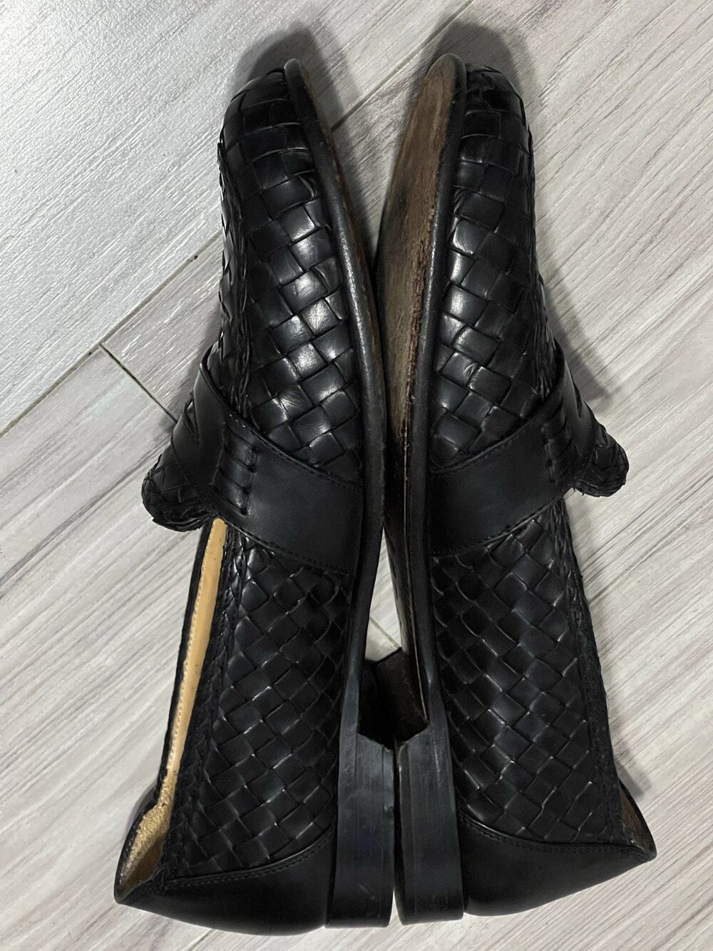 Zelli Nicola Italian Calfskin Basketweave Penny Loafer. Size 11.5 N